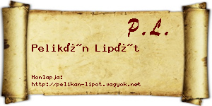 Pelikán Lipót névjegykártya